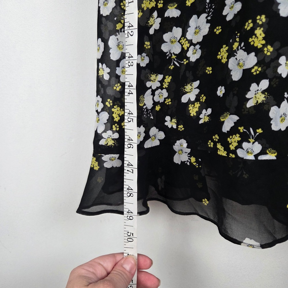 Bardot Black Yellow Ditsy Floral Tiered Ruffle Midi Dress Size 4 Coquette Fairy - Picture 8 of 10